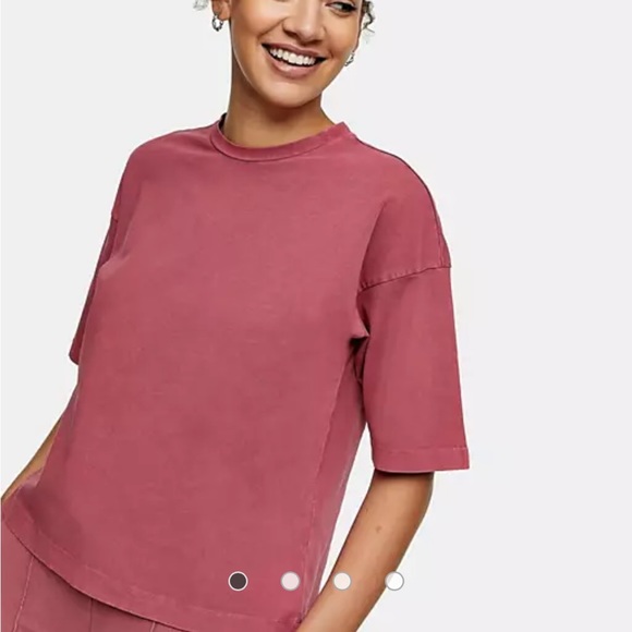 Topshop acid wash oversized T-shirt in rose pink - Picture 2 of 9
